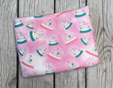Load image into Gallery viewer, Pre-Order Pink Unicorn Snow Globe Christmas Bullet, DBP, Rib Knit, Cotton Lycra + other fabrics