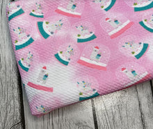 Load image into Gallery viewer, Pre-Order Pink Unicorn Snow Globe Christmas Bullet, DBP, Rib Knit, Cotton Lycra + other fabrics