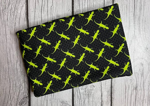 Ready to Ship Bullet fabric Green Lizards Boy makes great bows, head wraps, bummies, and more.