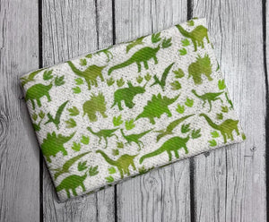 Pre-Order Green Speckled Dinosaurs Animals Boy Print Bullet, DBP, Rib Knit, Cotton Lycra + other fabrics