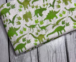 Pre-Order Green Speckled Dinosaurs Animals Boy Print Bullet, DBP, Rib Knit, Cotton Lycra + other fabrics