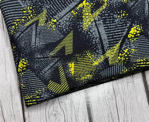 Ready to Ship Bullet Black & Yellow boy print makes great bows, head wraps, bummies, and more.
