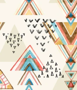 Pre-Order Boho Triangle Shapes Bullet, DBP, Rib Knit, Cotton Lycra + other fabrics