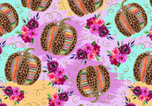Load image into Gallery viewer, Pre-Order Cheetah Serape Pumpkin Fall Food Bullet, DBP, Rib Knit, Cotton Lycra + other fabrics