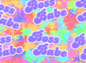 Pre-Order Bullet, DBP, Velvet and Rib Knit fabric Boss Babe Paint Splat Title makes great bows, head wraps, bummies, and more.