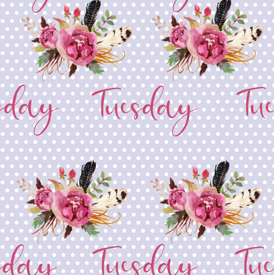 Pre-Order Bullet, DBP, Velvet and Rib Knit fabric Tuesday Week Title Floral makes great bows, head wraps, bummies, and more.