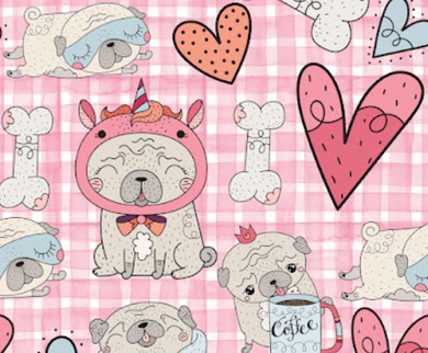 Pre-Order Bullet, DBP, Velvet and Rib Knit fabric Puppy Love Valentine Animals makes great bows, head wraps, bummies, and more.