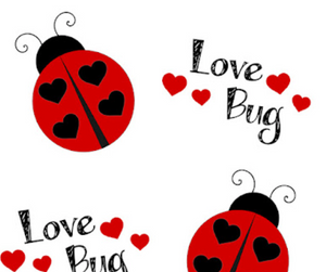 Pre-Order Bullet, DBP, Velvet and Rib Knit fabric Love Bug Valentine Title Animal makes great bows, head wraps, bummies, and more.