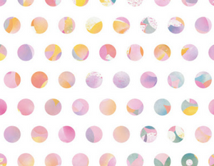 Pre-Order Watercolor Polka Dots Shapes Bullet, DBP, Rib Knit, Cotton Lycra + other fabrics