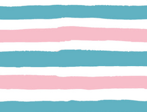Pre-Order Distressed Pink Blue Stripes Shapes Bullet, DBP, Rib Knit, Cotton Lycra + other fabrics