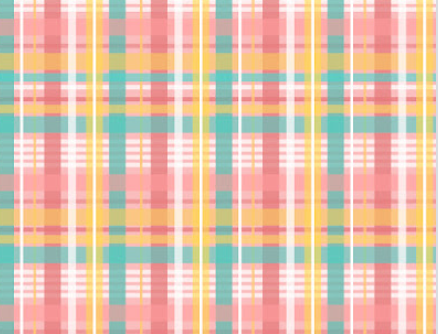 Pre-Order Blue Pink Yellow Sherbet Plaid Shapes Bullet, DBP, Rib Knit, Cotton Lycra + other fabrics