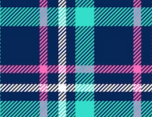 Pre-Order Turquoise Pink White Plaid Shapes Bullet, DBP, Rib Knit, Cotton Lycra + other fabrics