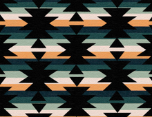 Load image into Gallery viewer, Pre-Order Green Aztec Western Shapes Bullet, DBP, Rib Knit, Cotton Lycra + other fabrics