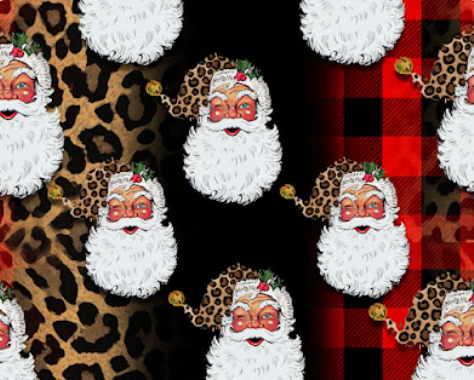 Pre-Order Bullet, DBP, Velvet and Rib Knit fabric Cheetah Buffalo Plaid Santa Christmas Animal makes great bows, head wraps, bummies, and more.