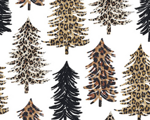 Pre-Order Bullet, DBP, Velvet and Rib Knit fabric Cheetah Christmas Trees Animals makes great bows, head wraps, bummies, and more.