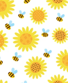 Pre-Order Sunflower Honeybees Floral Animals Bullet, DBP, Rib Knit, Cotton Lycra + other fabrics