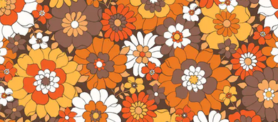 Pre-Order Orange Vintage Fall Floral Bullet, DBP, Rib Knit, Cotton Lycra + other fabrics