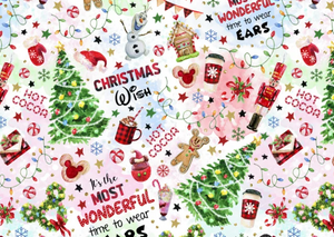 Most Wonderful Time Christmas Character Food Bullet, DBP, Rib Knit, Cotton Lycra + other fabrics