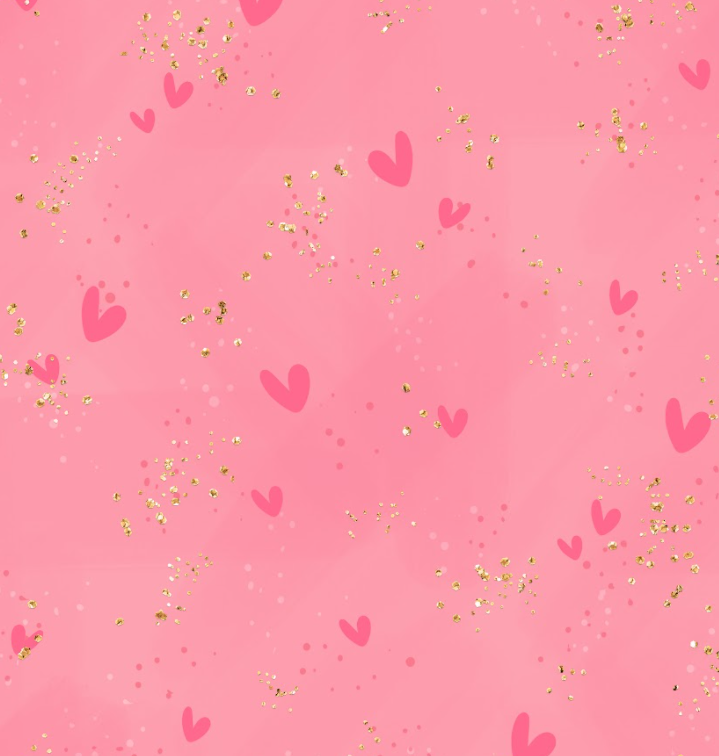 Pre-Order Bullet, DBP, Velvet and Rib Knit fabric Pink w/Faux Gold Flakes Valentine Hearts Shapes makes great bows, head wraps, bummies, and more.
