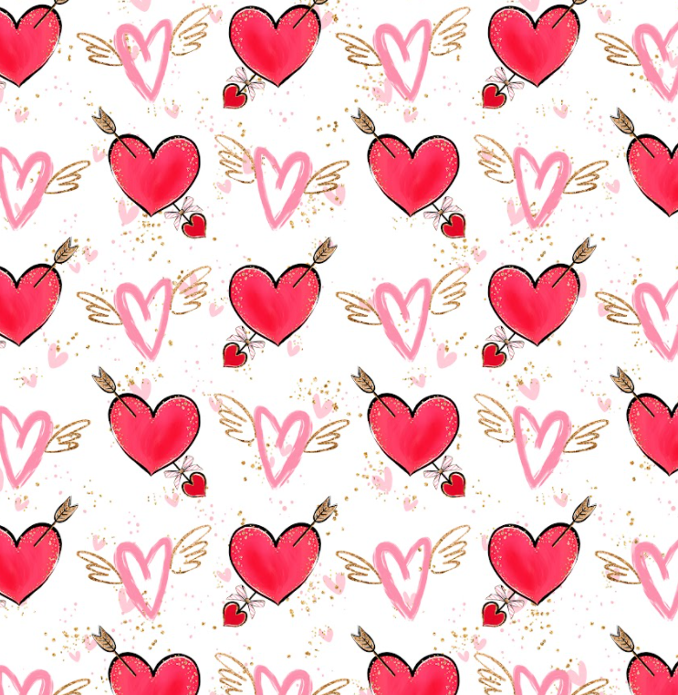 Pre-Order Bullet, DBP, Velvet and Rib Knit fabric Cupids Valentine Hearts Shapes makes great bows, head wraps, bummies, and more.