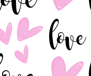 Pre-Order Bullet, DBP, Velvet and Rib Knit fabric Love Language Valentine Hearts Shapes Title makes great bows, head wraps, bummies, and more.