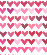 Load image into Gallery viewer, Pre-Order Bullet, DBP, Velvet and Rib Knit fabric Dark Red and Pink Valentine Hearts Shapes makes great bows, head wraps, bummies, and more.
