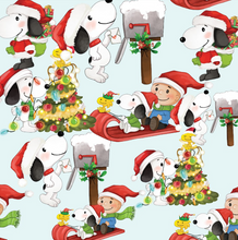 Load image into Gallery viewer, Christmas Snoopy Characters Bullet, DBP, Rib Knit, Cotton Lycra + other fabrics