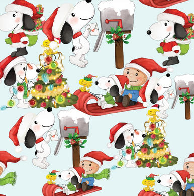 Pre-Order Christmas Snoopy Characters Bullet, DBP, Rib Knit, Cotton Lycra + other fabrics
