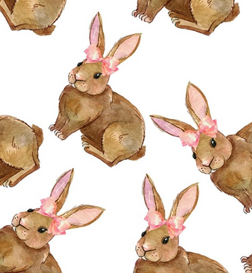 Pre-Order Bullet, DBP, Velvet and Rib Knit fabric Easter Bunny Bow Animals makes great bows, head wraps, bummies, and more.