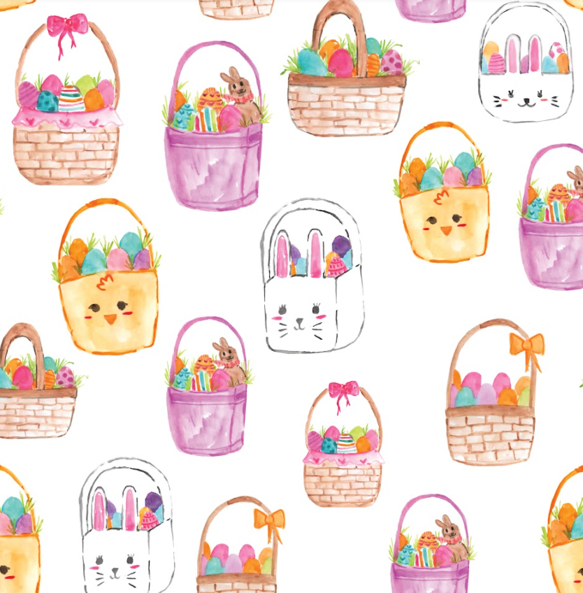 Pre-Order Bullet, DBP, Velvet and Rib Knit fabric Easter Egg Baskets makes great bows, head wraps, bummies, and more.