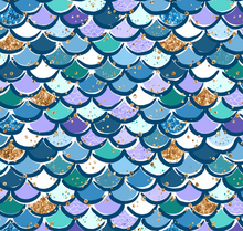 Load image into Gallery viewer, Pre-Order Purple Teal Blue Mermaid Scales Animals Bullet, DBP, Rib Knit, Cotton Lycra + other fabrics