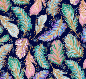 Pre-Order Purple Feather Delight Animals Bullet, DBP, Rib Knit, Cotton Lycra + other fabrics