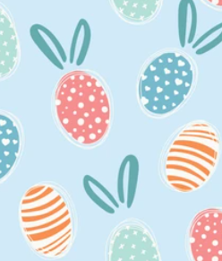 Pre-Order Easter Bunny Eggs Animals Bullet, DBP, Rib Knit, Cotton Lycra + other fabrics