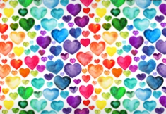 Pre-Order Bullet, DBP, Velvet and Rib Knit fabric Multi-Color Rainbow Hearts Shapes makes great bows, head wraps, bummies, and more.