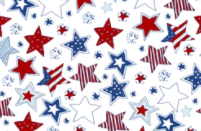 Load image into Gallery viewer, Pre-Order Bullet, DBP, Velvet and Rib Knit fabric Fourth of July Red, White and Blue Stars Shapes makes great bows, head wraps, bummies, and more.