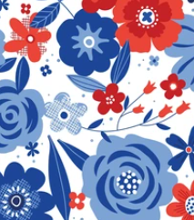 Pre-Order Bullet, DBP, Velvet and Rib Knit fabric Fourth of July Floral makes great bows, head wraps, bummies, and more.