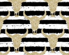 Load image into Gallery viewer, Pre-Order Striped Gold Skull Western Animals Shapes Bullet, DBP, Rib Knit, Cotton Lycra + other fabrics