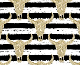 Pre-Order Striped Gold Skull Western Animals Shapes Bullet, DBP, Rib Knit, Cotton Lycra + other fabrics