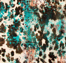 Load image into Gallery viewer, Pre-Order Western Teal Cowhide Animals Bullet, DBP, Rib Knit, Cotton Lycra + other fabrics