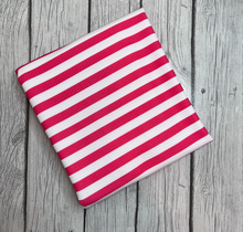 Load image into Gallery viewer, Ready to Ship Bullet Fourth of July Striped Red and White Shapes makes great bows, head wraps, bummies, and more.
