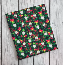 Load image into Gallery viewer, Ready to Ship Bullet knit fabric Christmas Elves Plaid Shapes makes great bows, head wraps, bummies, and more.