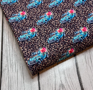 Ready to Ship Bullet Cheetah Retro Truck Animals Floral makes great bows, head wraps, bummies, and more.