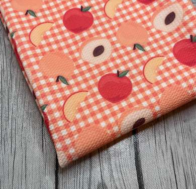 Ready to Ship Bullet Gingham Peaches Food Shapes makes great bows, head wraps, bummies, and more.