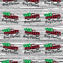 Load image into Gallery viewer, Pre-Order Striped Merry Christmas Truck Bullet, DBP, Rib Knit, Cotton Lycra + other fabrics