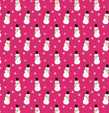 Pre-Order Pink Snowman Christmas Bullet, DBP, Rib Knit, Cotton Lycra + other fabrics