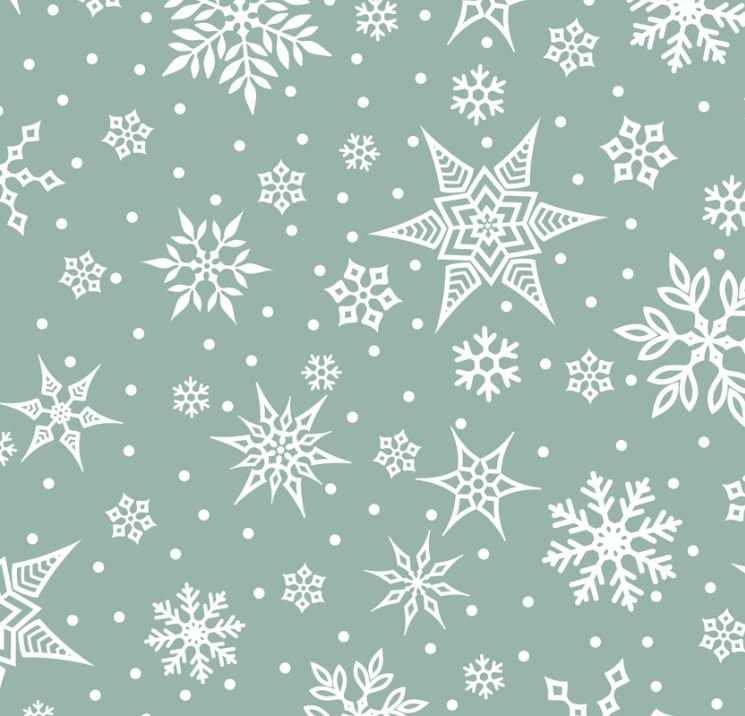 Pre-Order Christmas Snowflakes Bullet, DBP, Rib Knit, Cotton Lycra + other fabrics