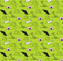 Load image into Gallery viewer, Pre-Order A Sea of Eyes Halloween Bullet, DBP, Rib Knit, Cotton Lycra + other fabrics