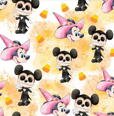 Pre-Order Bullet, DBP, Velvet and Rib Knit Mickey & Minnie as Jack and Sally Halloween Characters makes great bows, head wraps, bummies, and more.
