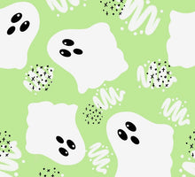 Load image into Gallery viewer, Pre-Order Bullet, DBP, Velvet and Rib Knit Lime Green Friendly Ghost Halloween makes great bows, head wraps, bummies, and more.