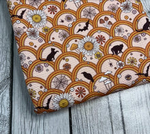 Load image into Gallery viewer, Pre-Order Bullet, DBP, Velvet and Rib Knit fabric Vintage Floral Rainbow Halloween Seasons makes great bows, head wraps, bummies, and more.